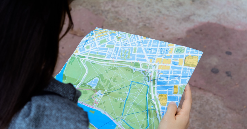 Woman holding a city map