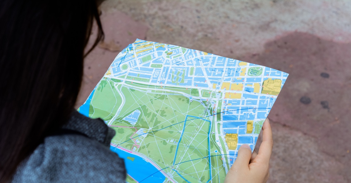 Woman holding a city map