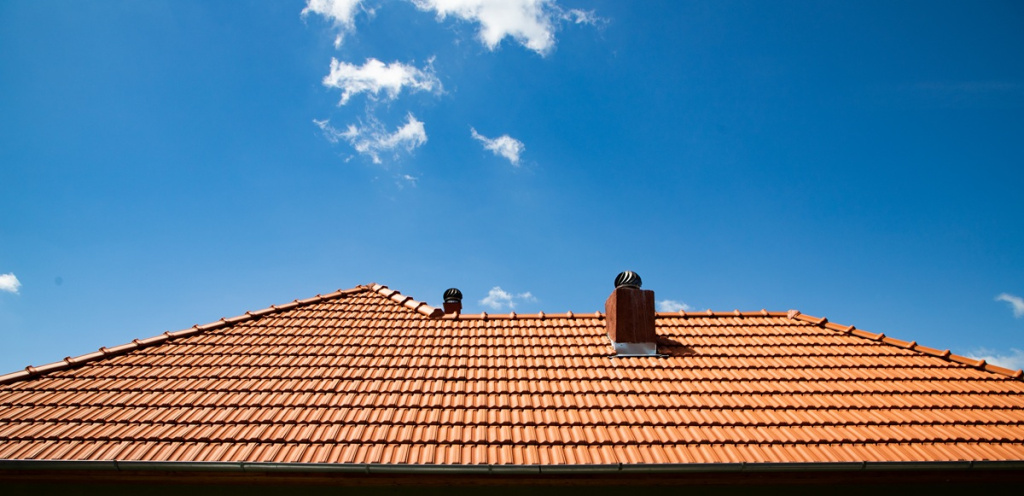 red roof tiles on clear sunny day